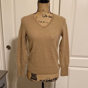 Lightweight Cashmere Camel V-Neck Women's Sweater